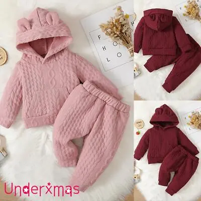£4.70 • Buy Newborn Baby Girls Hooded Sweatshirt Pants Tracksuit Winter Clothes Outfit Set