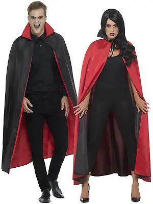 Adults Reversible Cape Mens Ladies Halloween Vampire Witch Fancy Dress Costume • £14.99