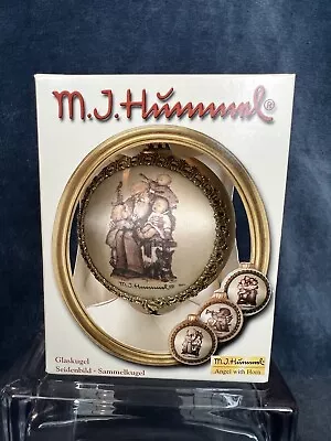 2006 M.J. Hummel Glass Ball Ornament With Silk Picture  Grandpa's Helper — New K • $14.95