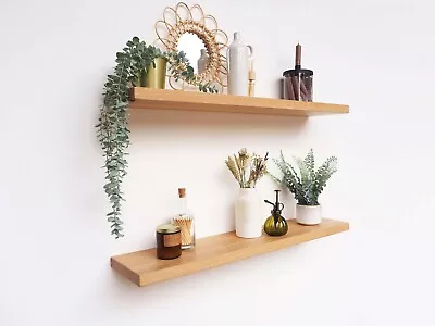 Oak Floating Shelves Kiln Dried Solid Oak Shelf Timber Oiled Floating Shelf • £49.30