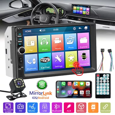 7  Double 2 DIN Car Stereo Radio MP5 Touch Screen Bluetooth FM USB + Rear Camera • $36.99