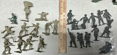 Lot Of 24 Vintage 1963 Marx German & Japanese 2” & 2 ½” WWII Plastic Army Men. • $15