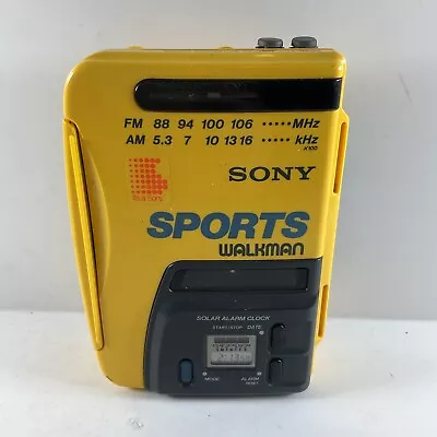 SONY WM-BF59 Sports Walkman FM Radio Auto-Reverse Cassette Player - Yellow/Grey • £99.99