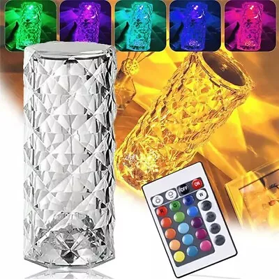 $15.79 • Buy LED Crystal Table RGB Lamp Diamond Rose Night Light Touch Atmosphere Bedside Bar