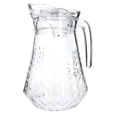Glass Water Juice Jug Pitcher Carafe Cocktail Cold Drinks Table Kitchen Pitcher • £9.75