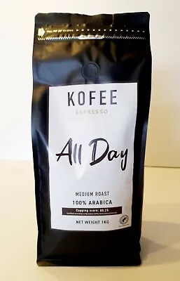 £5 • Buy Kofee All Day - Medium Roast 100% Arabica Coffee Beans, 1Kg Bag