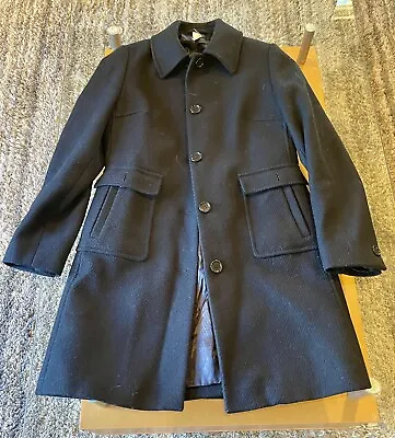 J.Crew 100% Wool Sz 4 Coat Thinsulate Women Overcoat Black Button Hungary • $25