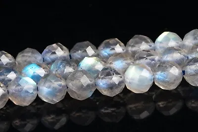 Genuine Natural Gray Labradorite Grade AAA Faceted Round Loose Beads 3-4/5MM • $5.59