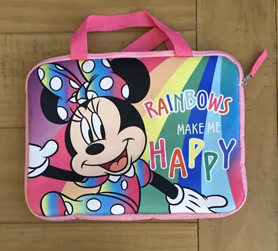 Disney Minnie Mouse Tablet/iPad/Laptop Padded Case Hot Pink Rainbows 13”x10” New • $11.99