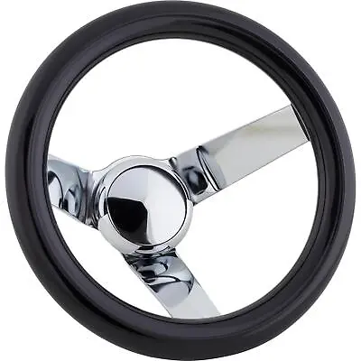 Speedway Classic Solid Spoke 9-3/4 In Black Steering Wheel - No Holes • $33.99