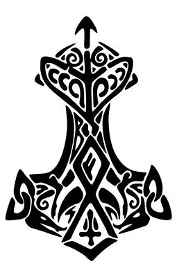 Thor's Hammer Vinyl Decal Sticker Car Window Bumper Black 8  X 5  Anchor Tribal • $4.18