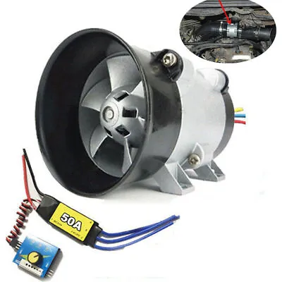 12V Car Electric Turbine Turbo Charger Boost Air Intake Fan W/ Brushless 50A ESC • $95.58