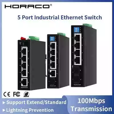 HORACO Industrial Gigabit POE Switch 5/6 Port 100/1000Base-T DIN IP30 Ethernet • $94.31