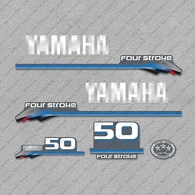 Yamaha 50HP Four Stroke 2000 Outboard Engine Decals Sticker Set 50 HP • $76.57