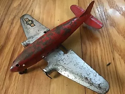 1930’s Marx Pressed Steel Airplane Army Plane • $44.95