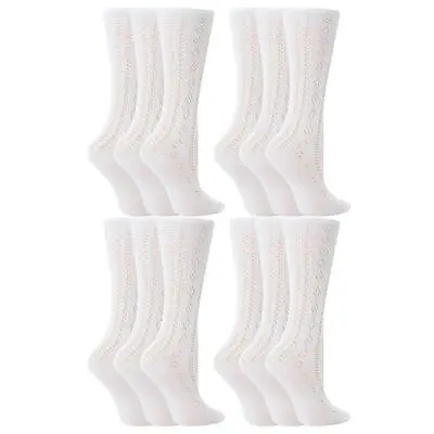 £13.99 • Buy 12 Or 6 Pairs Drew Brady Pelerine Socks 3/4 Long Cotton Rich Knitted School Sock