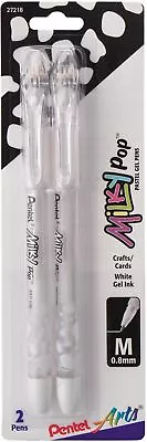 Pentel Milky Pop Pastel Gel Pens .8mm 2/Pkg-White Ink • $10.92