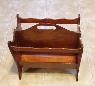 $23 • Buy Vintage Wood Magazine Rack Golden Oak Finish Wood Veneer No Screws