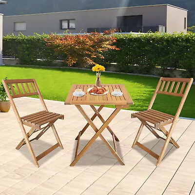 3-Piece Patio Bistro Set Outdoor Patio Furniture Sets Folding Table And Chairs  • $91.99