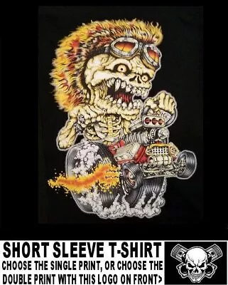 Monster Skeleton In A Blown Supercharged Hot Rat Rod Roadster Skull T-shirt WS1 • $19.99