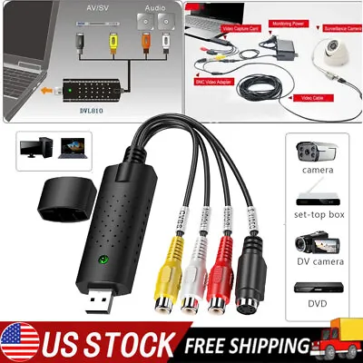 USB 2.0 Audio Video VHS To DVD VCR PC HDD Converter Adapter Digital Capture Card • $11.99
