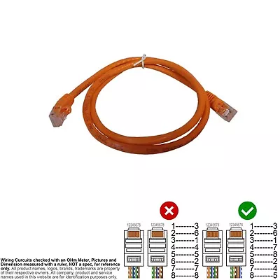 RJ45 UTP Crossover 1236 4578 Network Patch Cable C6 550MHz   3FT SKU 142012 New • $2.70