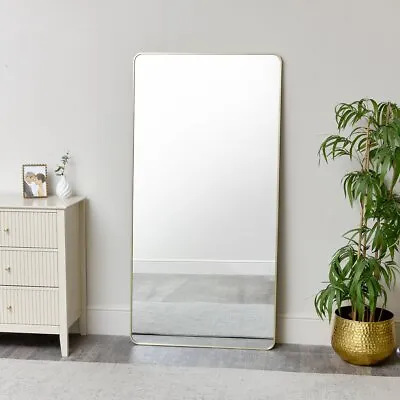 Large Gold Curved Framed Wall / Leaner Mirror 160cm X 80cm Full Length • £137.95