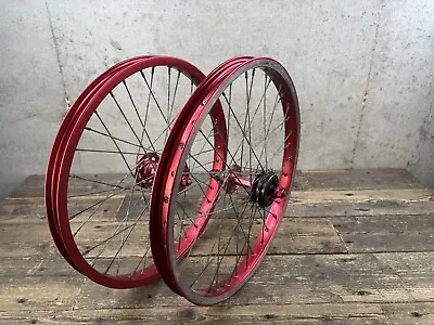 Red Araya Bmx Wheels 20” 20x1.75 Sunshine Suntour Vintage Old School  • $599