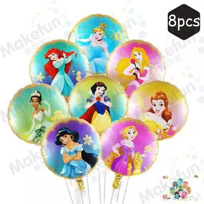 8PCS DISNEY PRINCESSES ARIEL BELLE BIRTHDAY BALLOON HELIUM Foil Balloon PARTY • $16.50