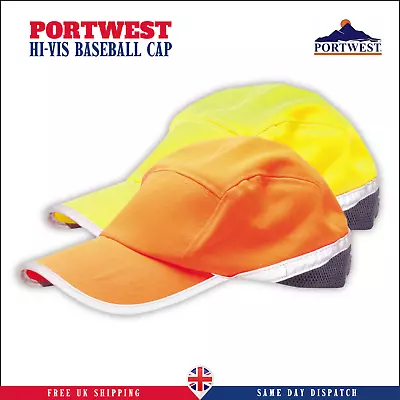 Portwest Hi Vis Bump Cap Safety Work Wear Hard Hat Head Protection Baseball HB10 • £12.99