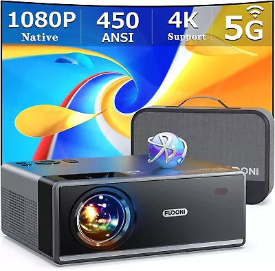Projector 5G WiFi 15000 Lumens Native 1080P Bluetooth With 400  Size Video HDMI • $119.99