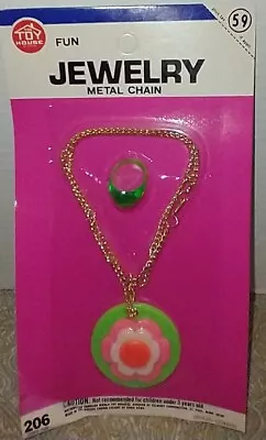 $9.99 • Buy Vintage 70s-80s World Toy House Novelty Groovy Jewelry Set Kids Hong Kong NOS