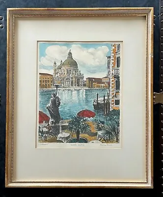 Venice By Bela Sziklay • Pencil Signed  Matted & Framed • VENICE • Italy • $345