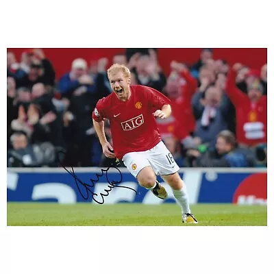 Paul Scholes Signed Manchester United Celebration Photo Man Utd Autograph • £44.99