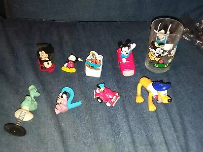 Vintage Walt Disney's Mickey Minnie Mouse Goofy Pluto Donald Duck 9 Toys Lot Set • $17.56