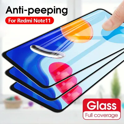 For Xiaomi Redmi Note 11 10 9 Pro Anti-Spy Screen Protector Tempered Glass Film • $5.49