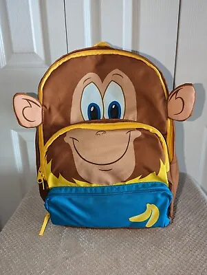 New! Rainforest Cafe Ozzie The Monkey Kids 3 Zippered Compartments Backpack • $25