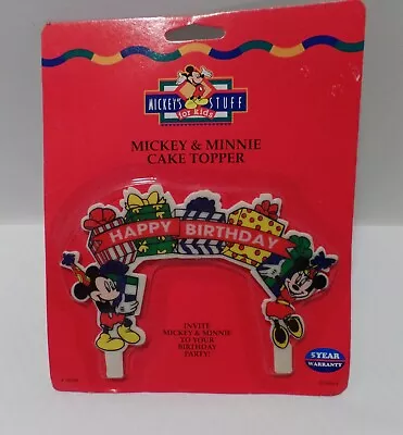 Vintage Disney Mickey And Minnie Mouse Banner Cake Topper 6x4 • $7.50