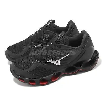 Mizuno Wave Prophecy 13 S Black Red Men Road Running Jogging Shoes J1GC2449-05 • $179.99