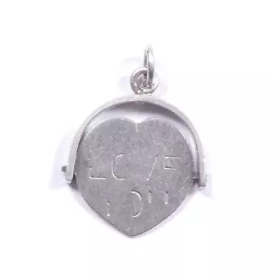 Vintage Spinner Charm I Love You 925 Sterling Silver Love Heart 1.1grams • £19.99