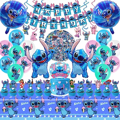 Lilo And Stitch Party Supplies 103PCS Birthday Decorations Set Include Banner • $36.24