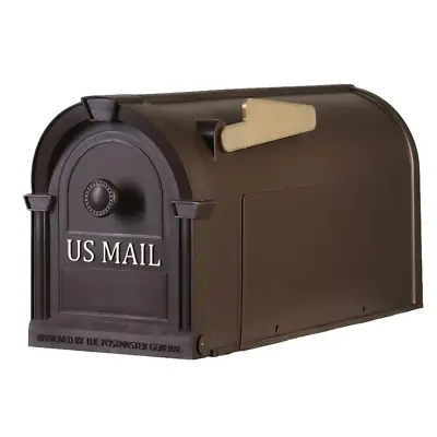 Postal Pro Post-Mount Hampton Mailbox In Bronze With Gold Lettering • $24.71