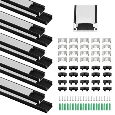 10X Aluminium Channel Profile Extrusion U-shape LED Diffuser Strip Light  Cover • £20.65