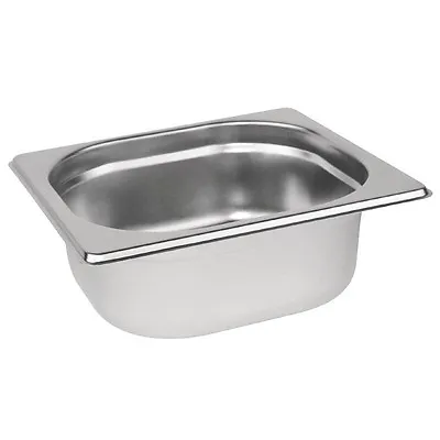 £5.42 • Buy Gastronorm 1/6 Stainless Steel Container Bain Marie Food Pan FREE DELIVERY