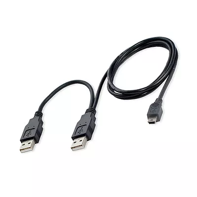 USB 2.0 High Speed Dual Type A Male To Mini-B 5-pin Male Y Adapter Cable • $7.95