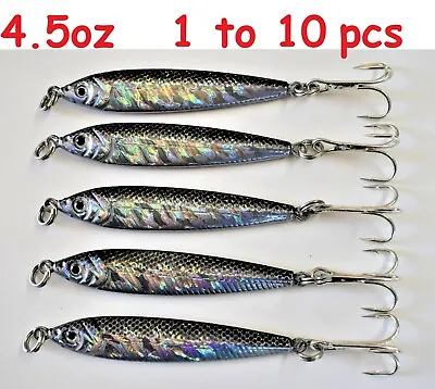 1 To 10 Pieces 4.5oz Mega Live Bait Metal Jigs Anchovy Saltwater Fishing Lures • $5.99