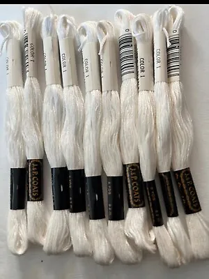 J&P Coats Embroidery Floss Lot Of 10 -White • $4