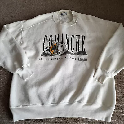 Vintage Comanche Boeing Sweater Adult XL Defense Military Helicopter Men • $26.75