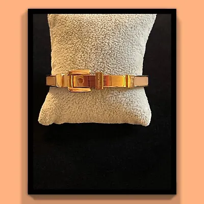 MICHAEL KORS LighT Pink.Enamel & Gold Tone Belt Buckle Hinged Bangle Bracelet 8” • $30