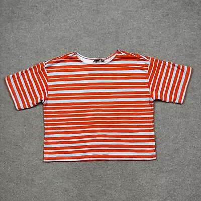 Uniqlo X Marimekko T Shirt Womens Size XS Orange Cropped Boxy Fit Casual Lady • $14.95